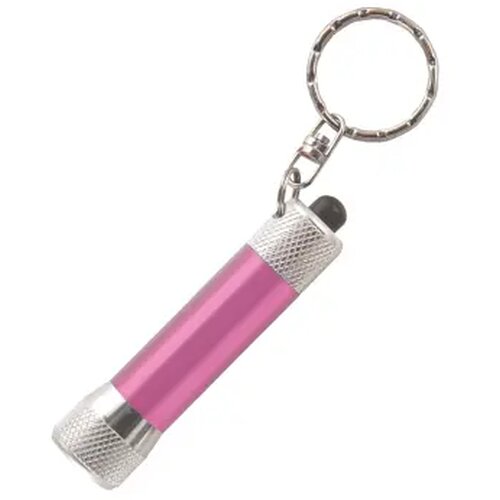 Zaklamp LED sleutelhanger met batterijen inclusief lasergravering roze