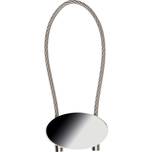 Ovale sleutelhanger grijs silvergrey
