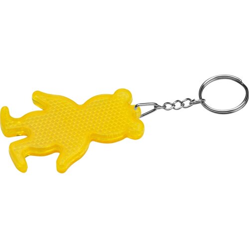 Reflecterende sleutelhanger Beer geel