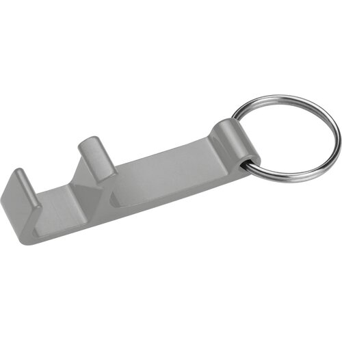 Sleutelhanger met flesopener grijs silvergrey
