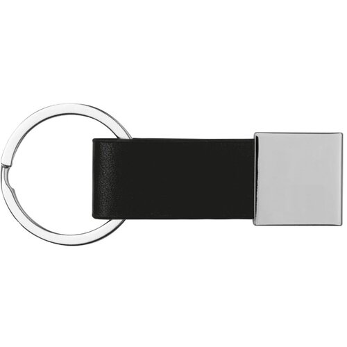 Sleutelhanger met kunstlederen bandje zwart