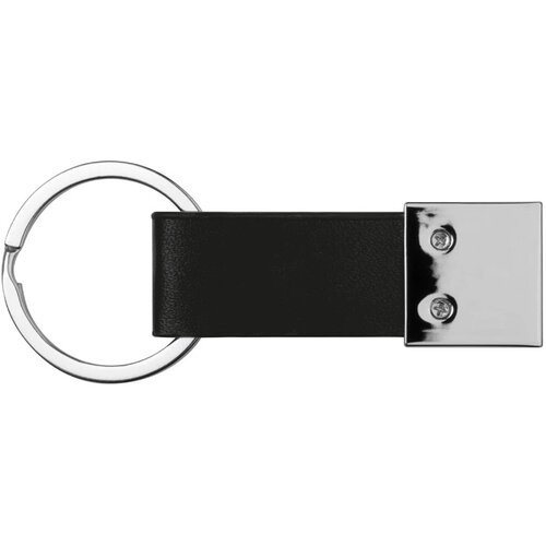 Sleutelhanger met kunstlederen bandje zwart