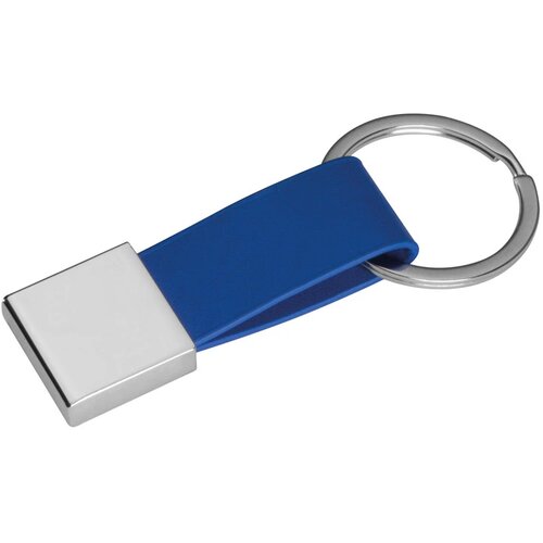 Sleutelhanger met kunstlederen bandje blauw