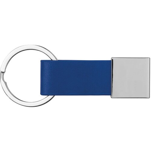 Sleutelhanger met kunstlederen bandje blauw