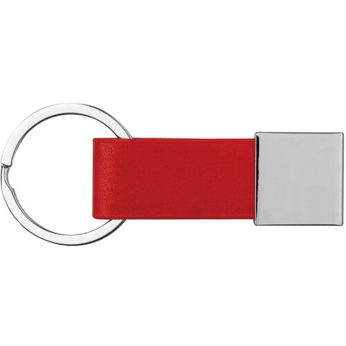 Sleutelhanger met kunstlederen bandje rood