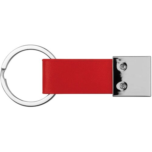 Sleutelhanger met kunstlederen bandje rood