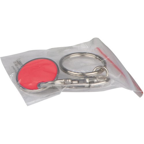Sleutelhanger met muntje rood