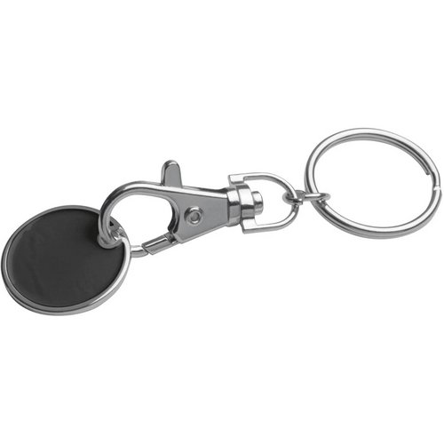 Sleutelhanger met muntje zwart