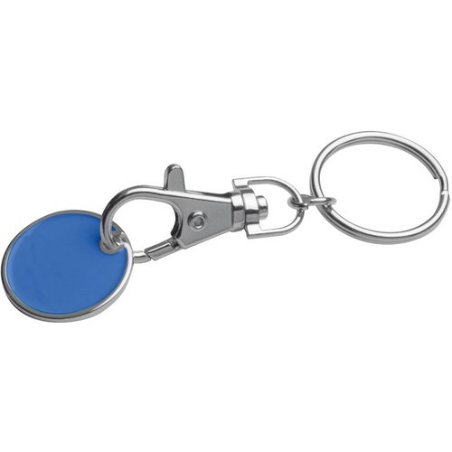 Sleutelhanger met muntje blauw