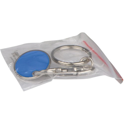 Sleutelhanger met muntje blauw