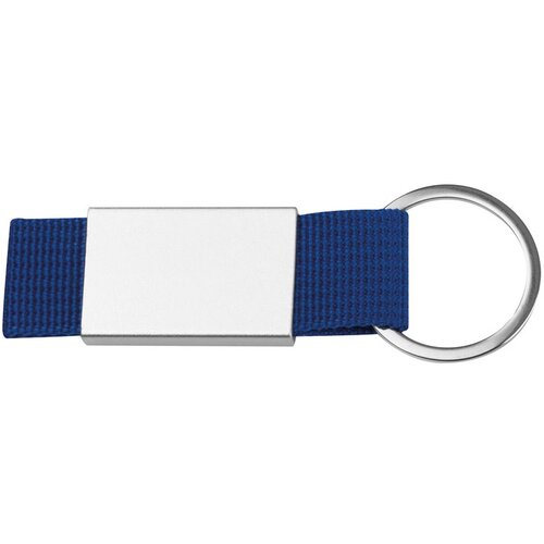 Sleutelhanger van stof en metaal blauw