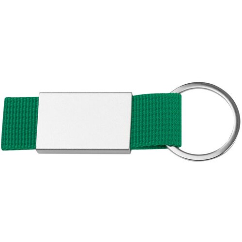 Sleutelhanger van stof en metaal groen