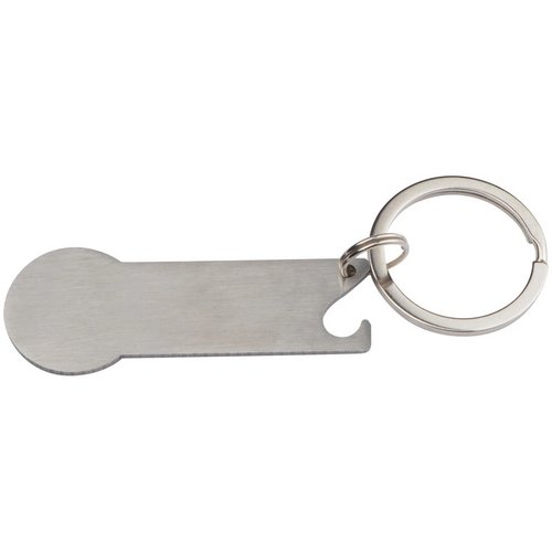 Sleutelhanger winkelwagenmuntje grijs silvergrey