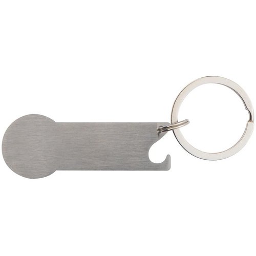 Sleutelhanger winkelwagenmuntje grijs silvergrey