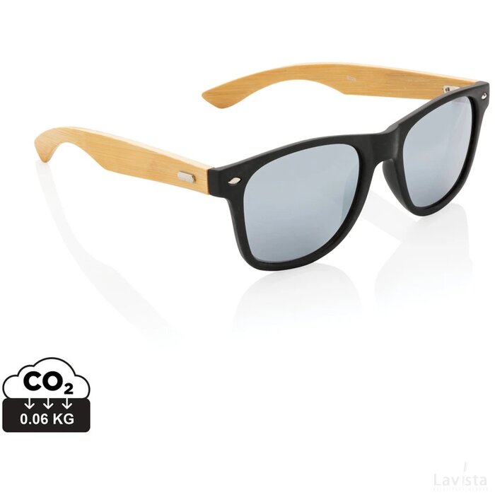 Bamboe en RCS zonnebril van gerecycled plastic zwart