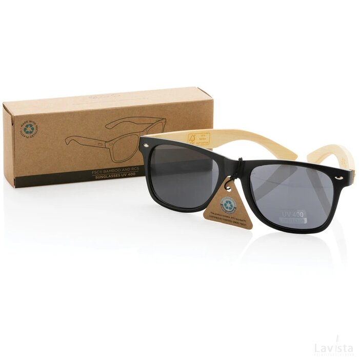 Bamboe en RCS zonnebril van gerecycled plastic zwart