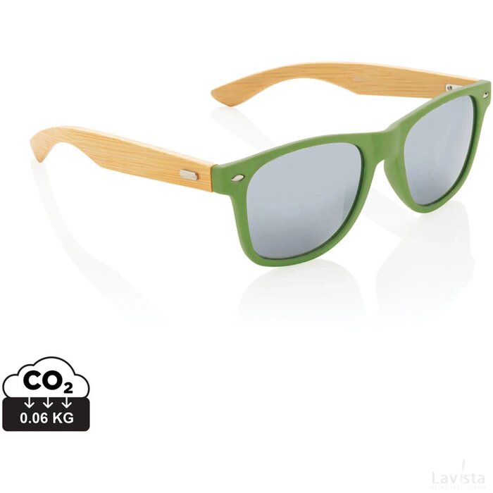 Bamboe en RCS zonnebril van gerecycled plastic groen