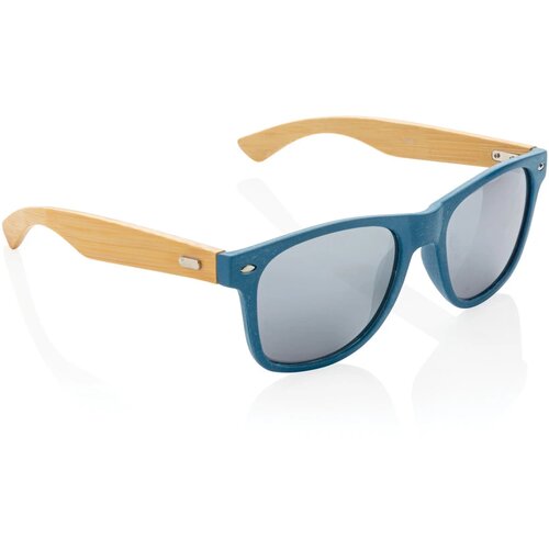 Tarwestro en bamboe zonnebril blauw
