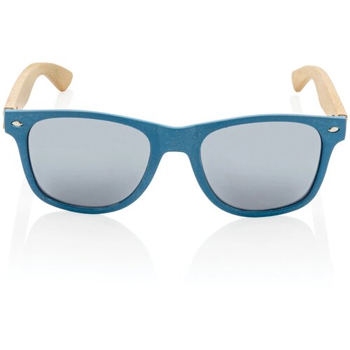 Tarwestro en bamboe zonnebril blauw
