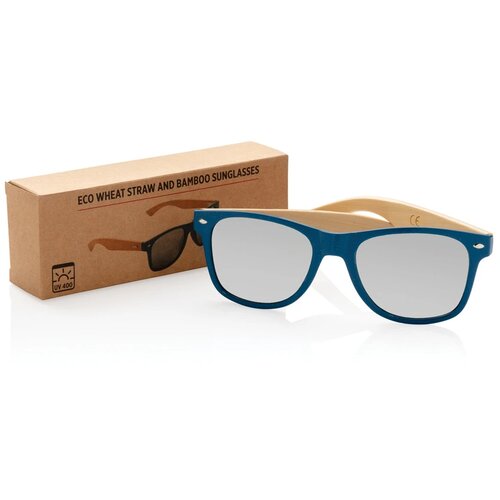 Tarwestro en bamboe zonnebril blauw