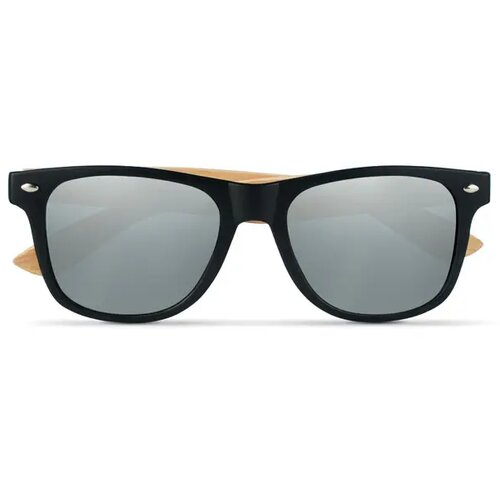 Zonnebril met bamboe frame California touch glanzend zilver