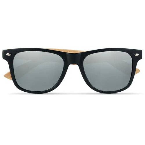 Zonnebril met bamboe frame California touch glanzend zilver