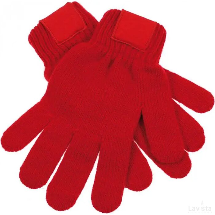 Retro Gebreide Handschoenen Met Label Rood