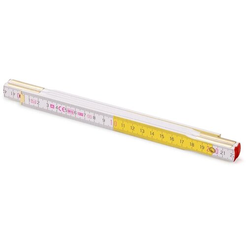 Duimstok 1 meter Perfekt 5 wit/geel
