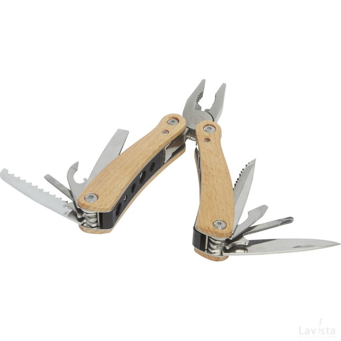 Anderson grote houten multitool met 12 functies Naturel