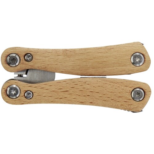 Anderson middelgrote houten multitool met 12 functies Naturel