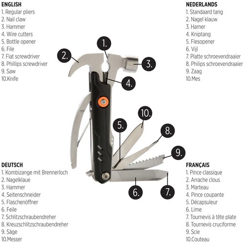 Excalibur hamer tool zwart, oranje