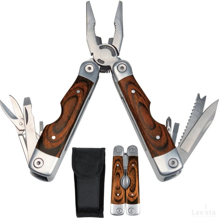 Hoogwaardige multitool van RVS Waldsassen bruin