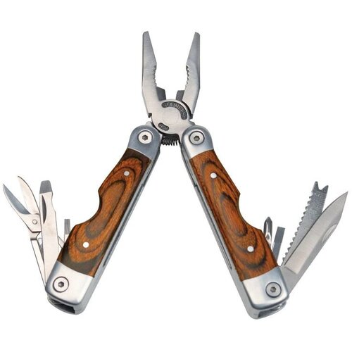 Hoogwaardige multitool van RVS Waldsassen bruin