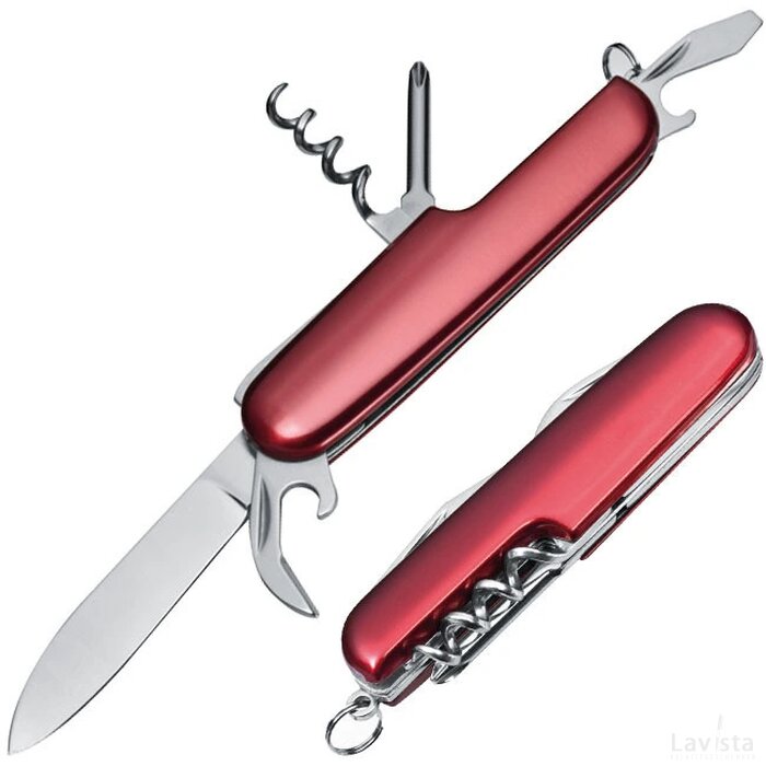 Metalen 7-delige zakmes Otterbeg rood