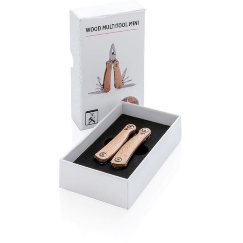 Mini houten multitool bruin