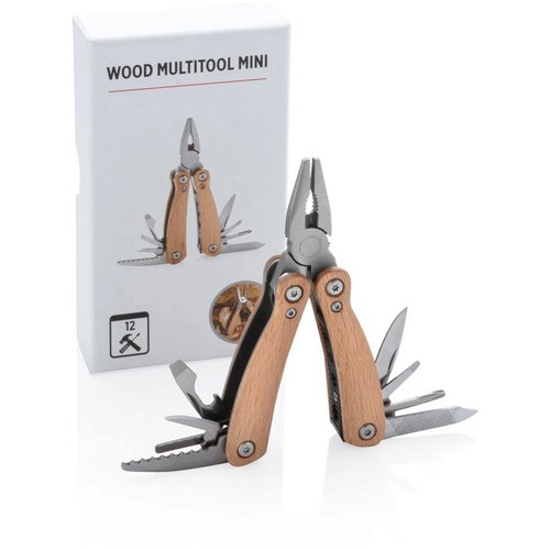 Mini houten multitool bruin