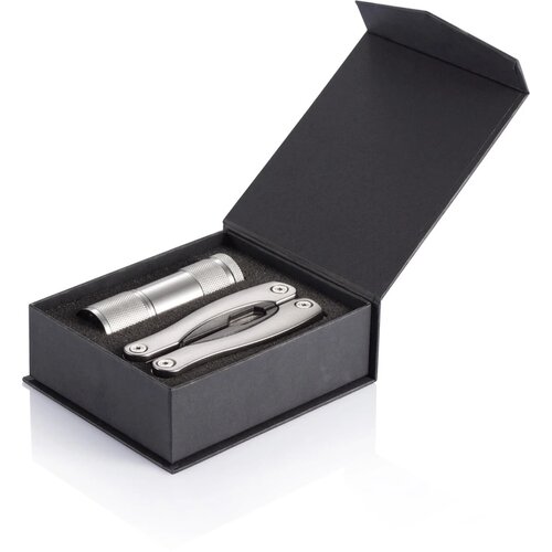 Multitool met zaklamp grijs