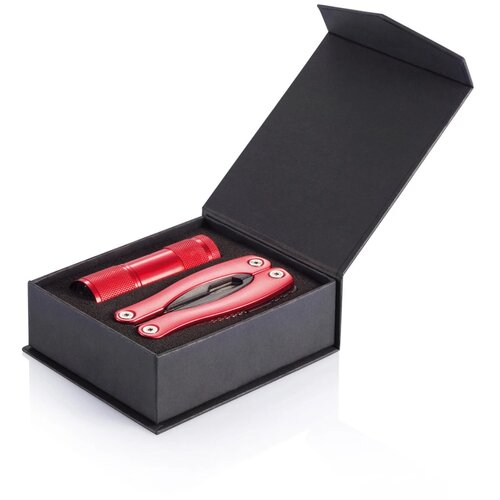 Multitool met zaklamp rood