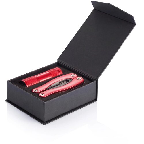 Multitool met zaklamp rood