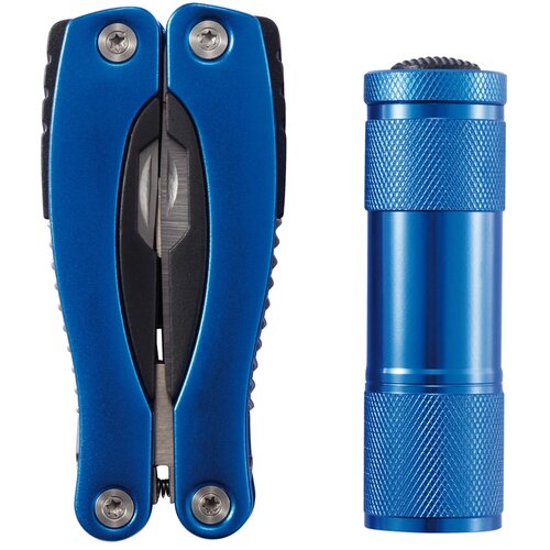 Multitool met zaklamp blauw