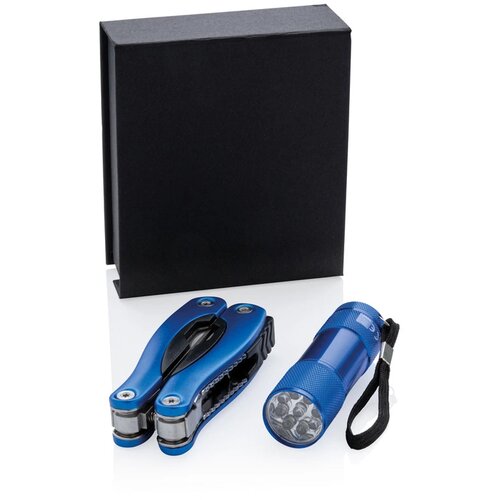 Multitool met zaklamp blauw