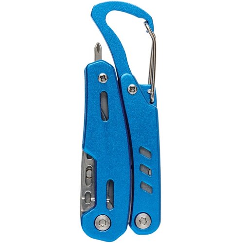 Solid mini multitool met karabijnhaak blauw