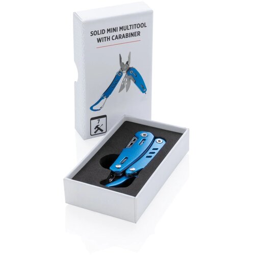 Solid mini multitool met karabijnhaak blauw