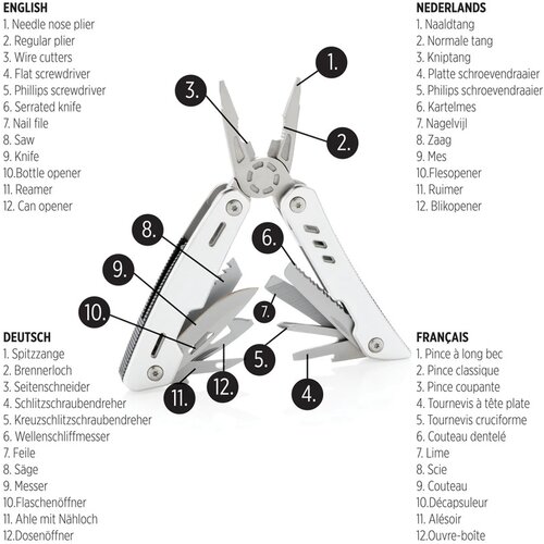 Solid multitool zilver