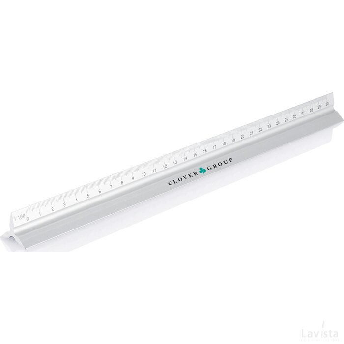 Aluminium driehoeks liniaal zilver