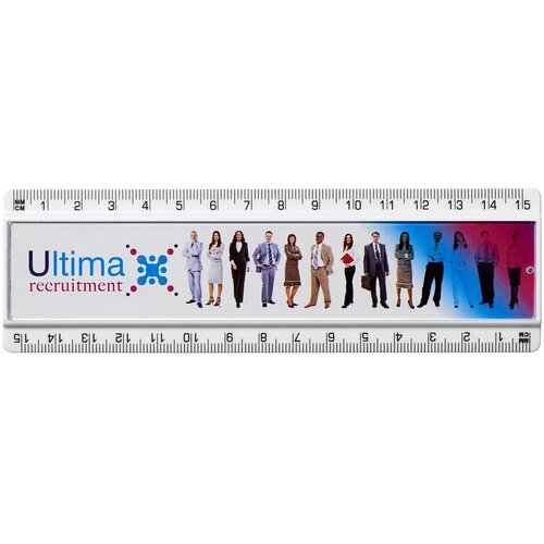 Ellison 15 cm kunststof liniaal met papieren inlay Wit