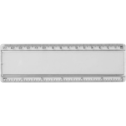 Ellison 15 cm kunststof liniaal met papieren inlay Transparant