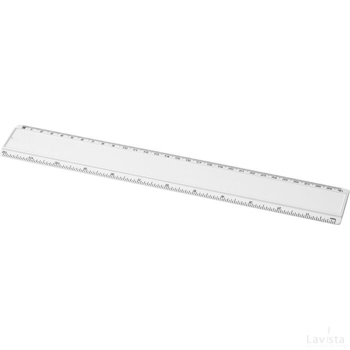 Ellison 30 cm kunststof liniaal met papieren inlay Wit
