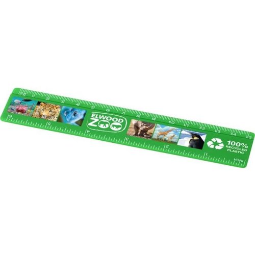 Refari liniaal van 15 cm van gerecycled plastic Groen