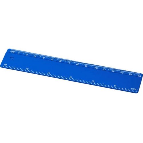 Refari liniaal van 15 cm van gerecycled plastic Blauw